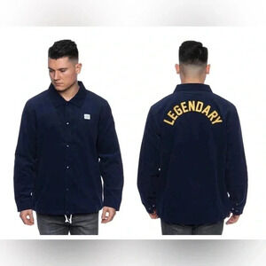 Mitchell & Ness Legendary Essentials Coaches Jacket in Navy Corduroy Cord